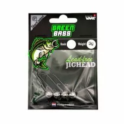 Green Bass Fishing Jighead 1/0 3gr 4st