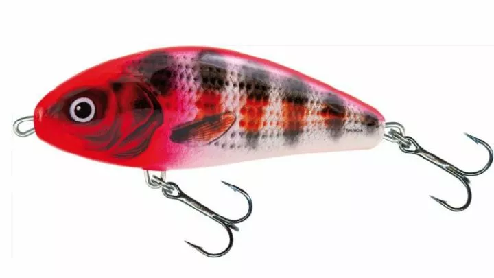 Salmo Fatso 10cm Floating Holo Red Head Striper 1 Salmo Fatso 10cm Floating Holo Red Head Striper